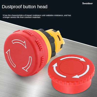 Plastic Emergency Stop Switch Self Locking Latching Button Red Mushroom Head Switch