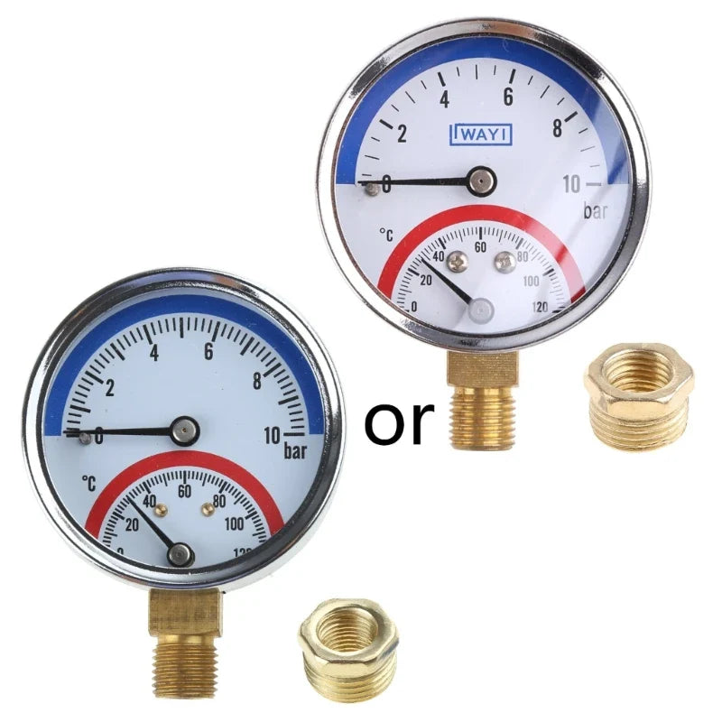 Compact Thermo-Manometer: 0-10 Bar, 0-120¡æ Boiler Gauge