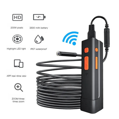 Wireless Endoscope 1080P Single & Dual Lens WiFi Borescope Inspection Camera Waterproof Snake Pipe Camera For Android IOS