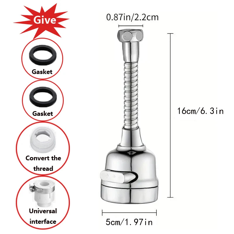 360° Rotatable Faucet Extender: Adjustable Water Saving Sprayer with 3 Modes and Easy Installation