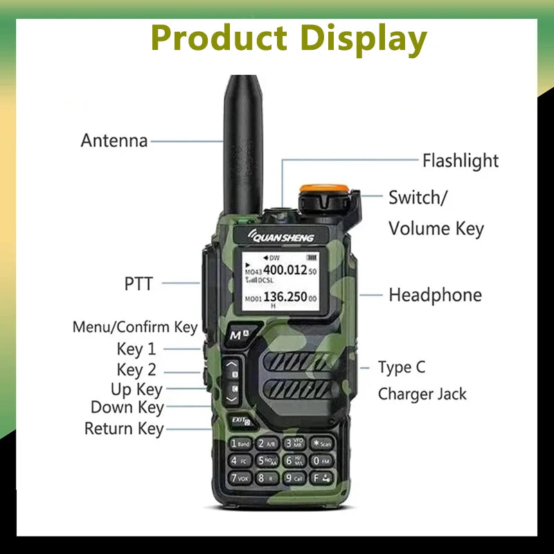 UV-K5 Walkie Talkie 5W 50-600MHz Radio UHF VHF NOAA Scrambler /DTMF Drahtlose Frequenz Kopie UV-K58 UV-K6 zwei Weg Radio