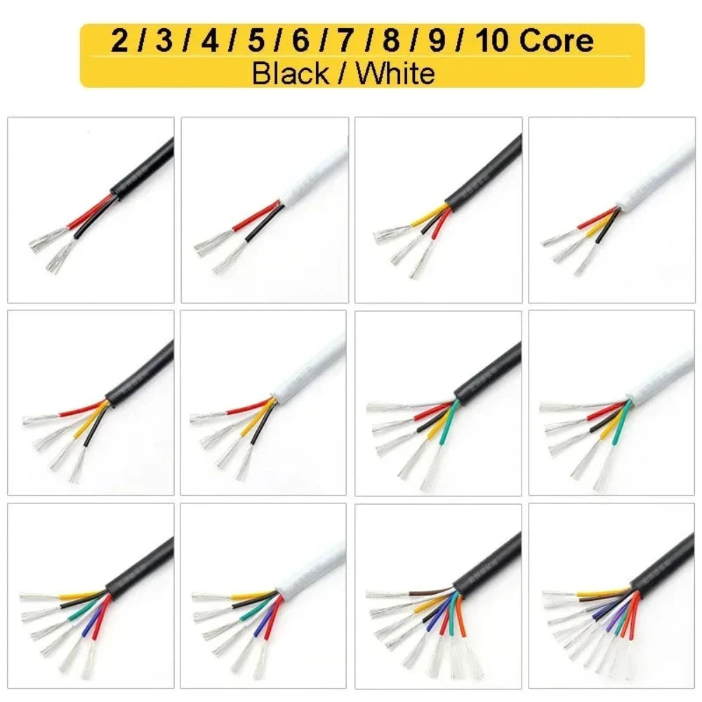 Speaker Wire MultiColor Sheathed Cable 2 3 4 5 6 7 8 9 10 Core Electronic Audio Wire For LED Strip Bar Automotive Speakers