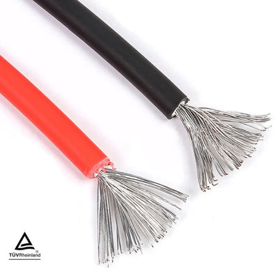 1 Pair Solar Panel Extension Cable Copper Wire 6 4 2.5 mm²  10 12 14 AWG Black and Red with Solar PV Wires Connectors