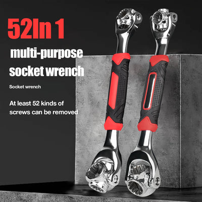 1pc 360° Rotation Double Head Wrench 52 In 1 Multi-tool Wrench 8-19mm Universal Socket Wrench Hand Tool For Furniture/Car Repair
