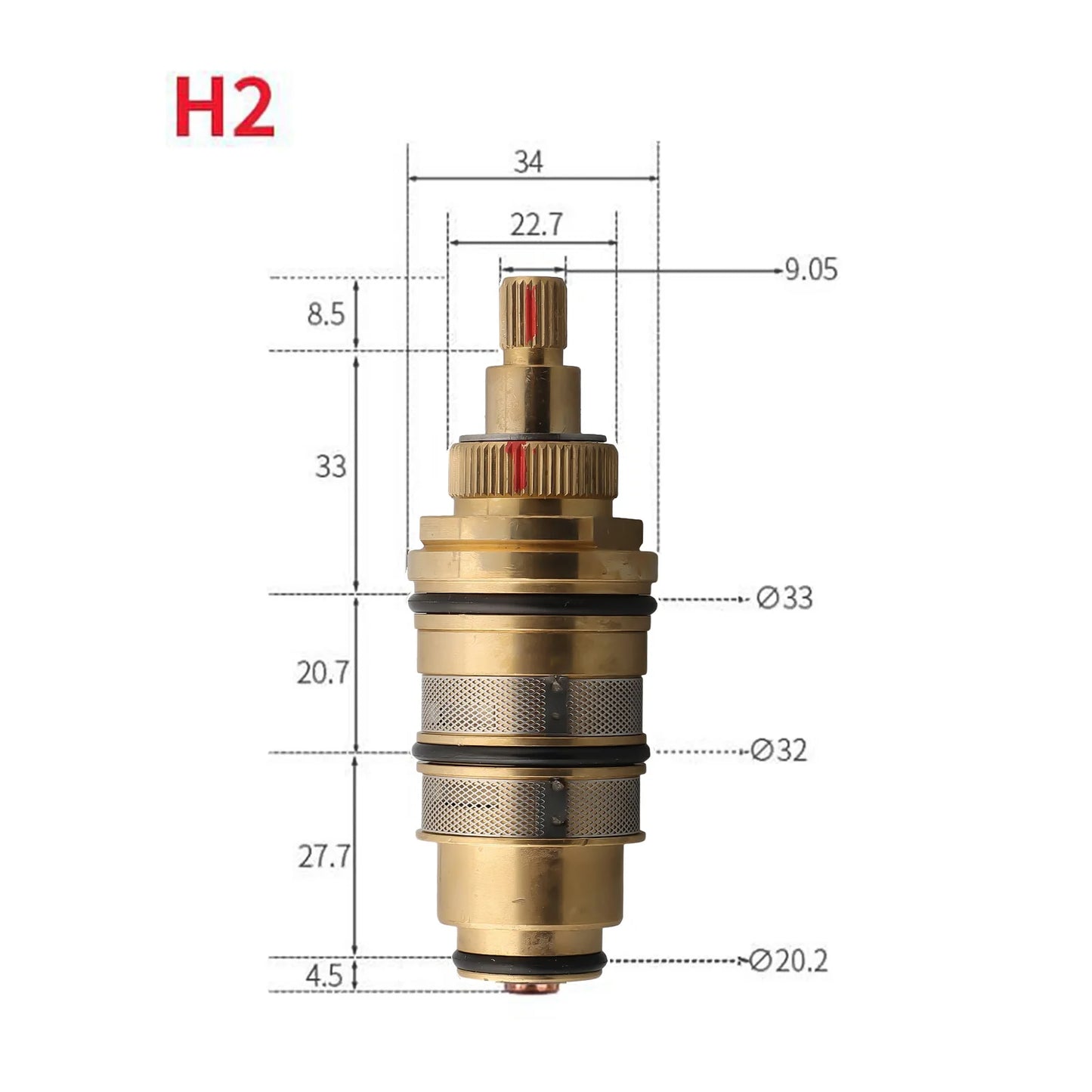 1PCS Thermostatic Cartridge Universal Brass Thermostatic Cartridge Tem ...