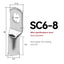 10 STÜCKE SC Typ Draht Nase Terminal SC16 SC25 SC35 16-35 mm² Crimp Draht Nase Terminal Kabel Stecker Verzinnt Kabelschuh 6-2AWG