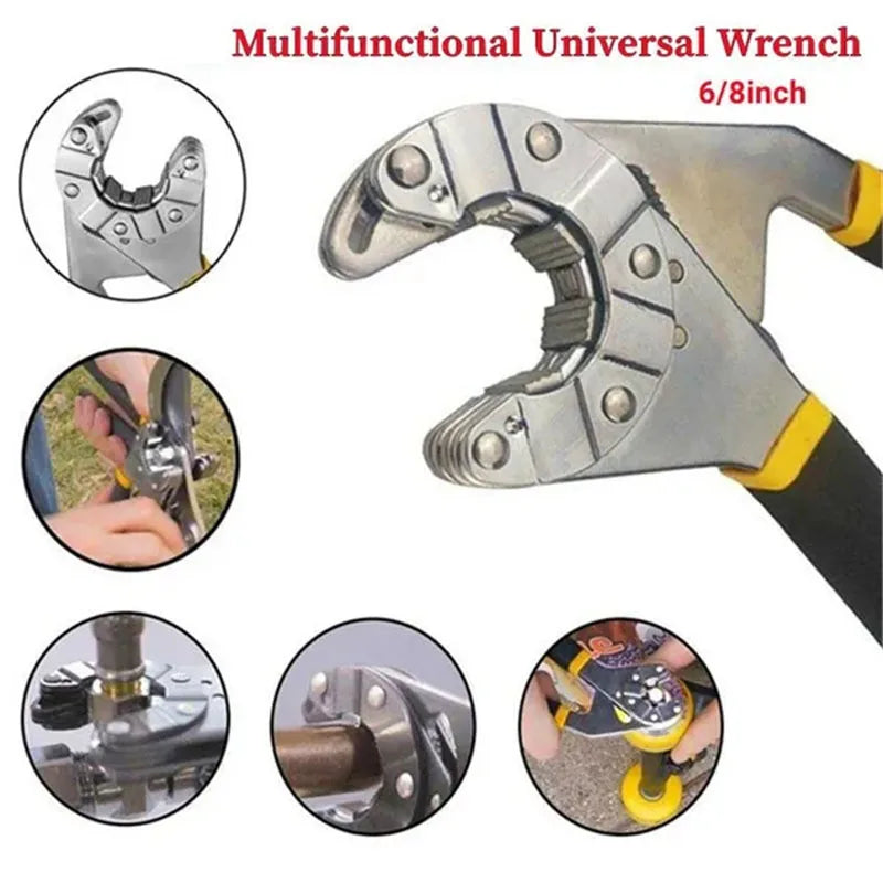 6/8 Inch Multifunctional Adjustable Wrench - Universal Hex Torque and Repair Tool