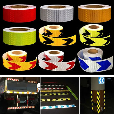 30m*5cm Reflective Warning Tapes Motorcycle Car Garage Floor Decor Decals Night Driving Safety Reflector Sticker Tape Film