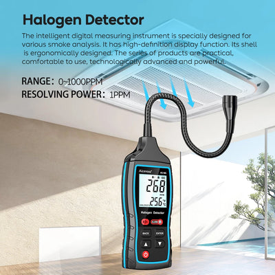 Digital Halogen Gas Detector Freon Gas Tester Air Conditioning Refrigeration System Detect Tools R22a R134a R410a Analyzer