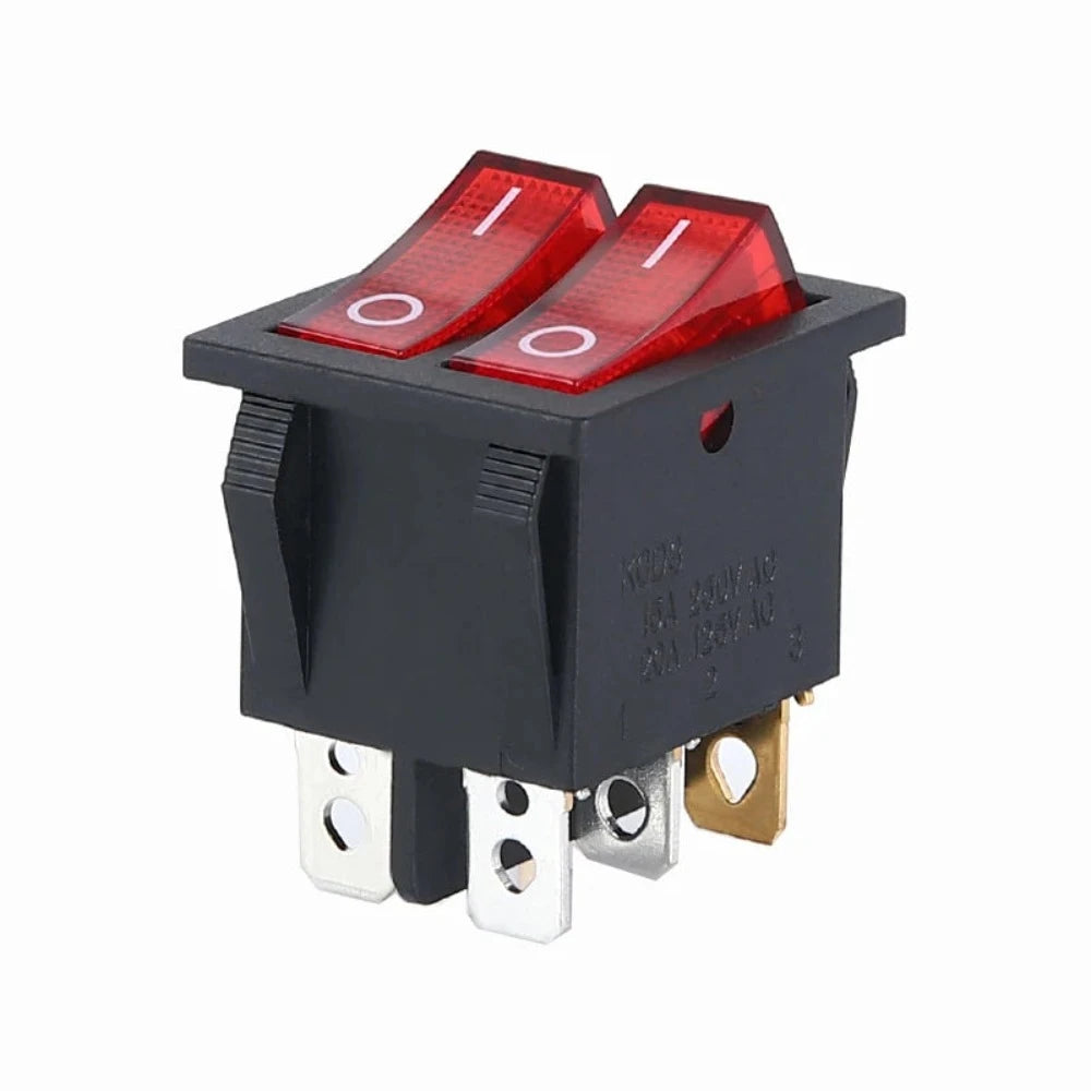 1 pièces KCD8 6PIN 16A 250V 20A 125V Double interrupteur à bascule étanche ON-OFF KCD6 interrupteur d'alimentation de bateau