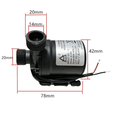 800L/H 12V 19W Low Noise Waterproof Solar Mini Brushless Motor Water Pump Submersible Pump  Circulation Pump