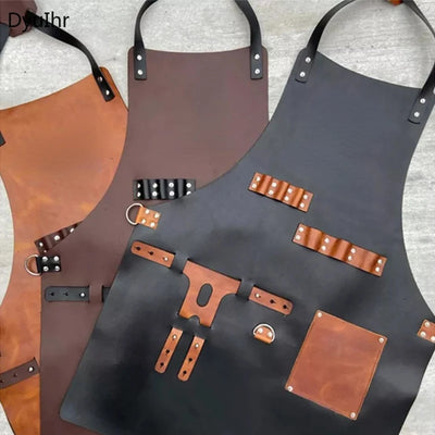 PU Leather Apron: Multifunctional Oil-Resistant Workwear Protector