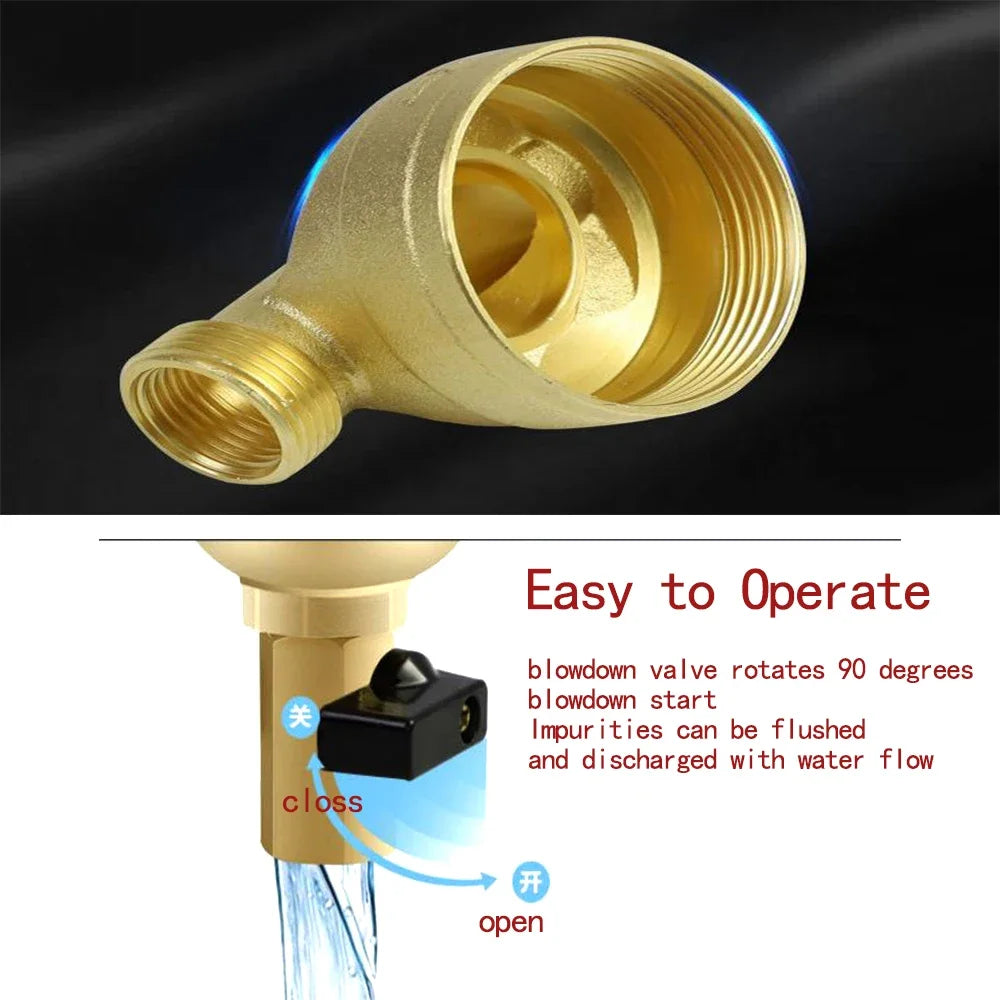 Brass Whole House Pre Filter Household Tap Water Pipe Gas Water Heater Underfloor Heating Boiler Household Water Purifier