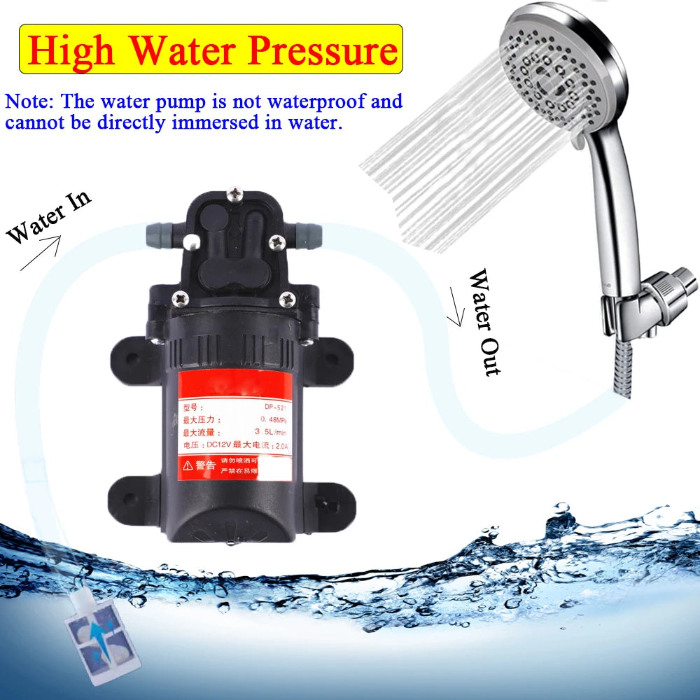 12v 2.0A 0.48Mpa 3.5L/Min Portable Electric Water Pump Circulation Pump for Garden and Farm