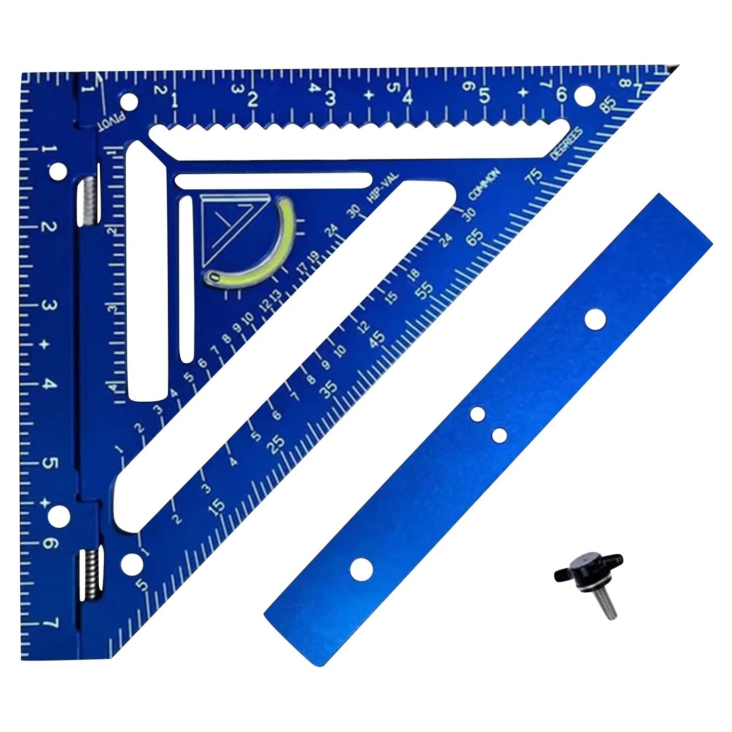 7-Inch Aluminum Rafter Square with Level - Carpenter Protractor & Ruler Measuring Tool