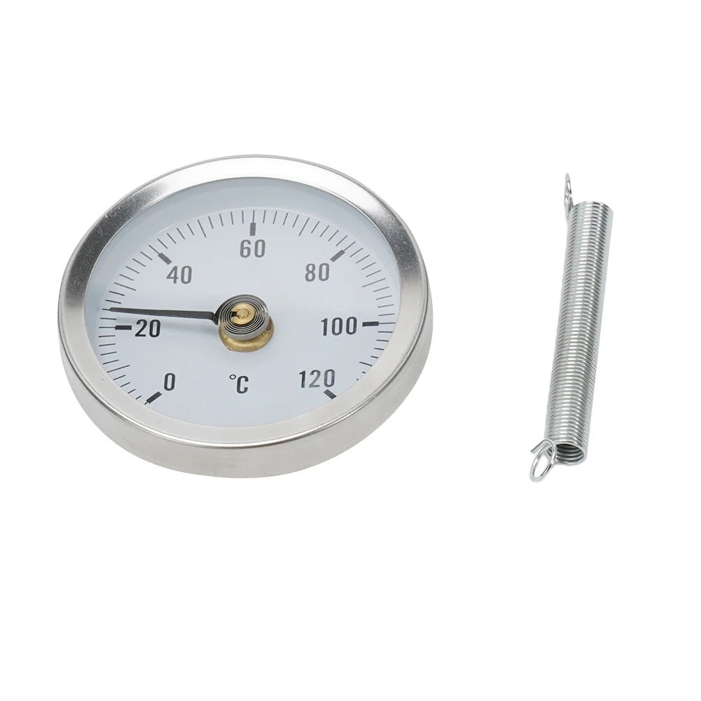 Pipe Thermometers Bimetal 0-120℃ Clamp-On Tube Thermometer On Tube Hea ...