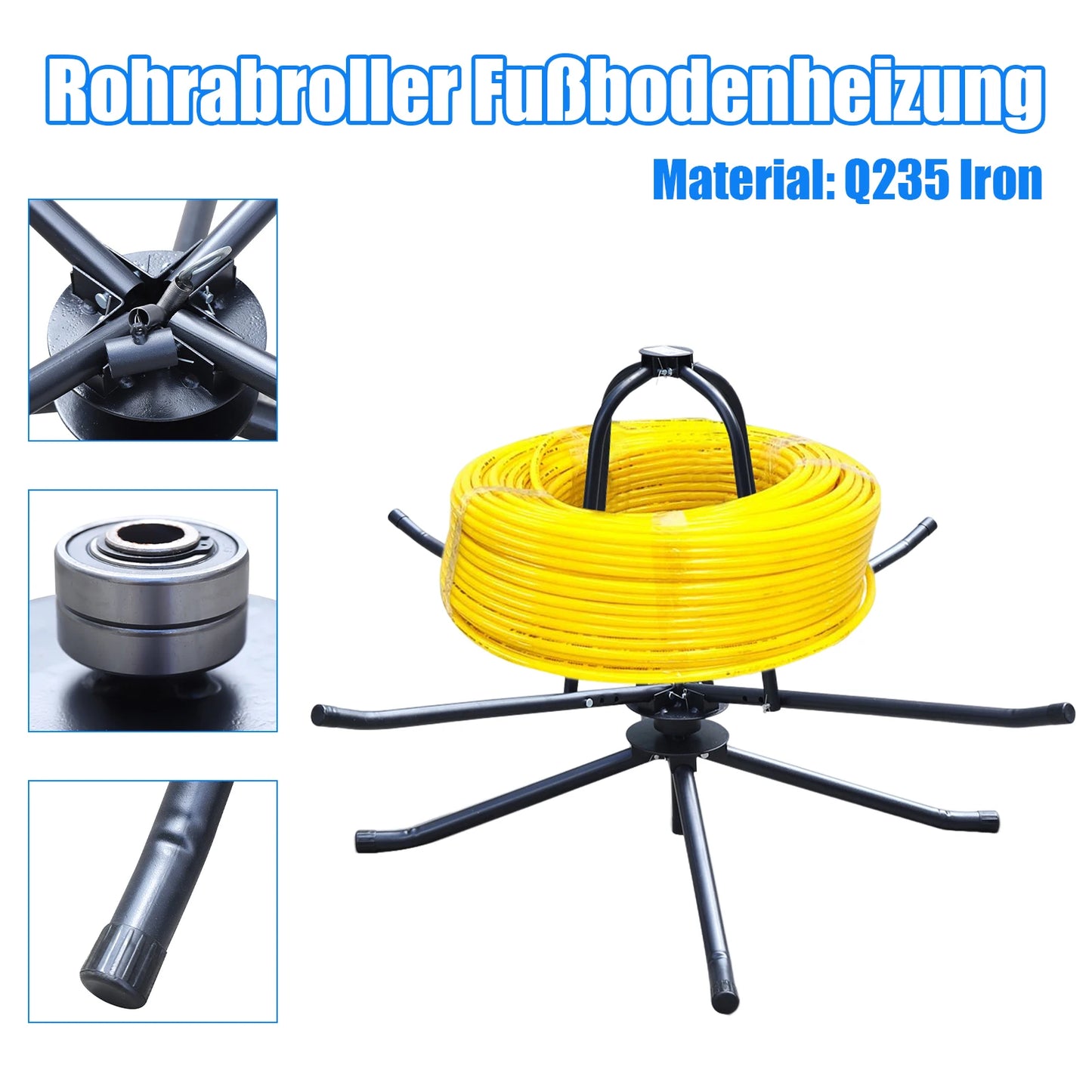 Pipe Reel Dispenser for Underfloor Heating(Max 175kg, Double Bearing)