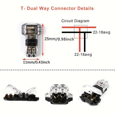 Lötfreier Schnellanschlussstecker – Drahtkabel-Snap-In-T2-Stecker