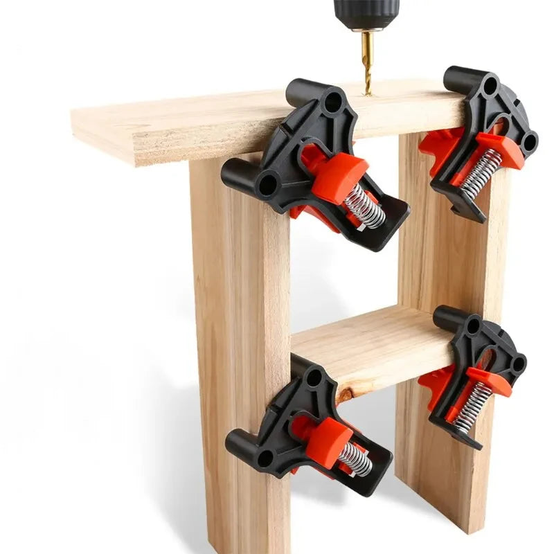 Adjustable 90° Right Angle Clamps for Woodworking Projects and Picture Frames - 4 PCS Woodworking Angle Clamp Holder