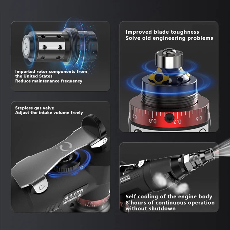 Pneumatic Chamfering Gun Air Tool for Metal Deburring & Beveling, 30000RPM