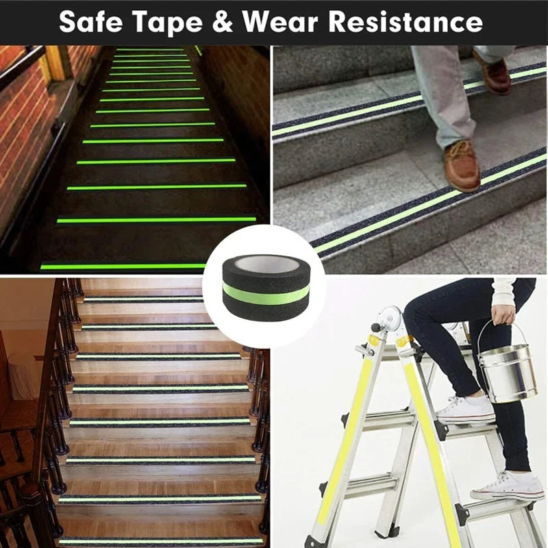 Anti Slip Tape Stair Step Passage Luminous Strip Frosted Non-slip Tape Safety Tape for Stairs Tread Step Gaffers