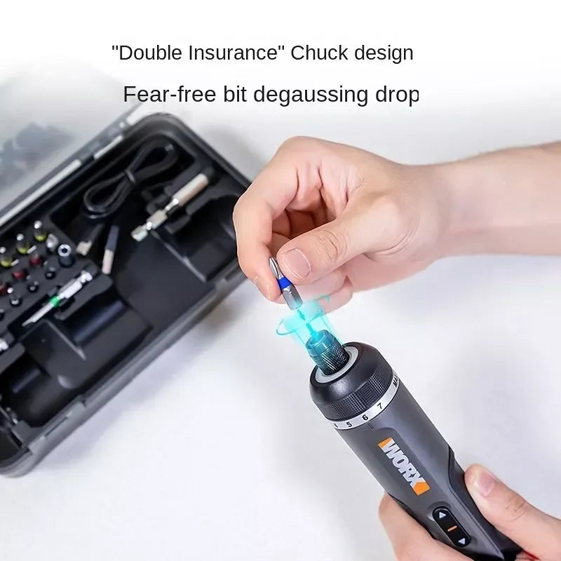 4V Cordless Rechargeable Electrical Screwdriver Set with 30 Bits Set Precision Screwdriver Tools