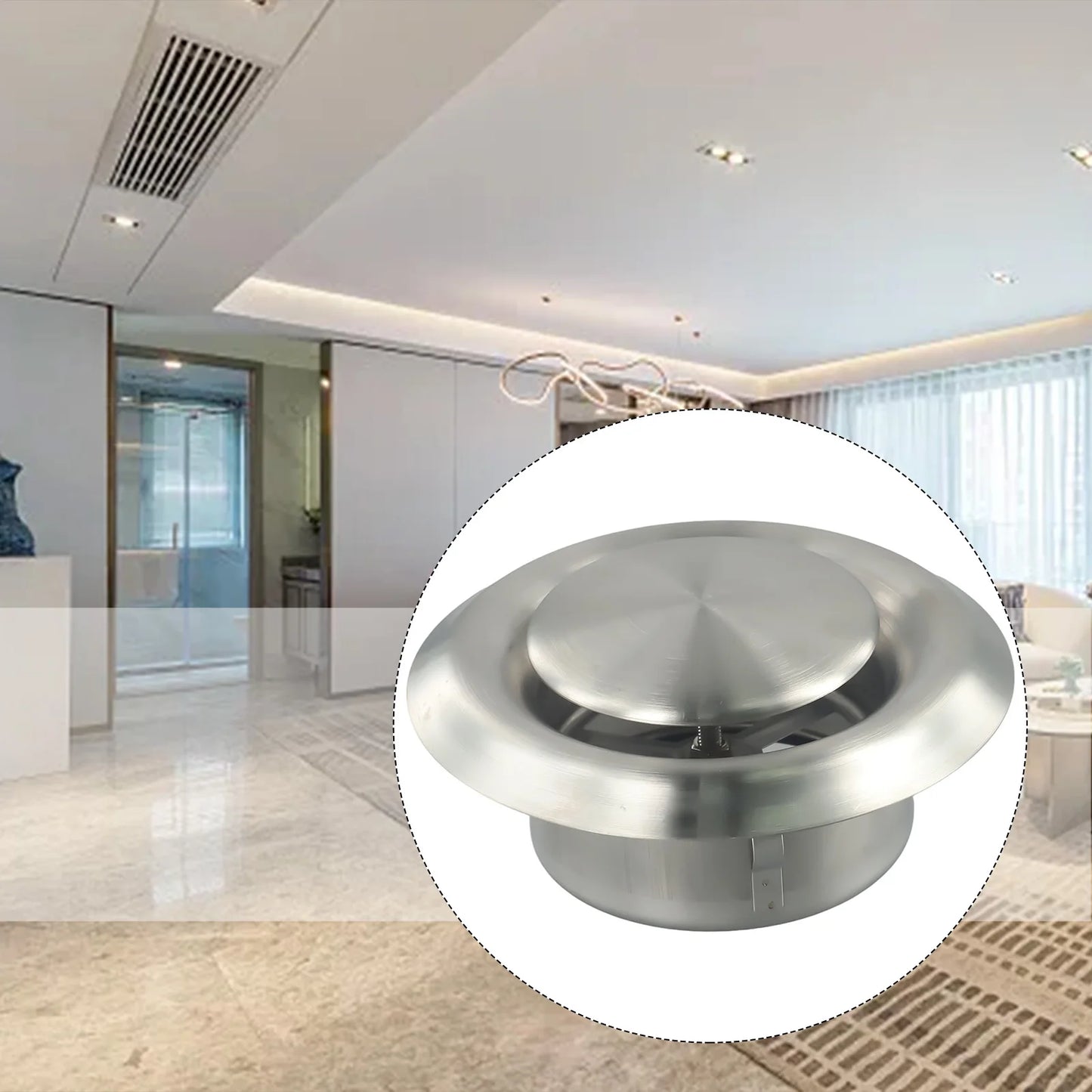 Stainless Steel Air Outlet Vent for HVAC Systems - 100/125/150mm Circular Fresh Air Vent