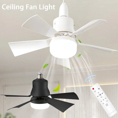 2-in-1 30W Silent Ceiling Fan Light with Remote - E27 Base, Dimmable for Living Room & Bedroom