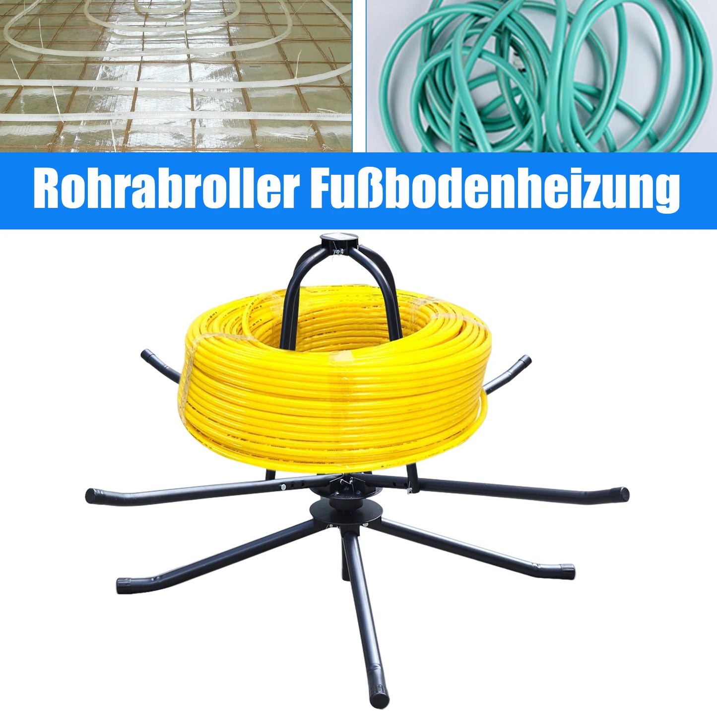 Pipe Reel Dispenser for Underfloor Heating(Max 175kg, Double Bearing)