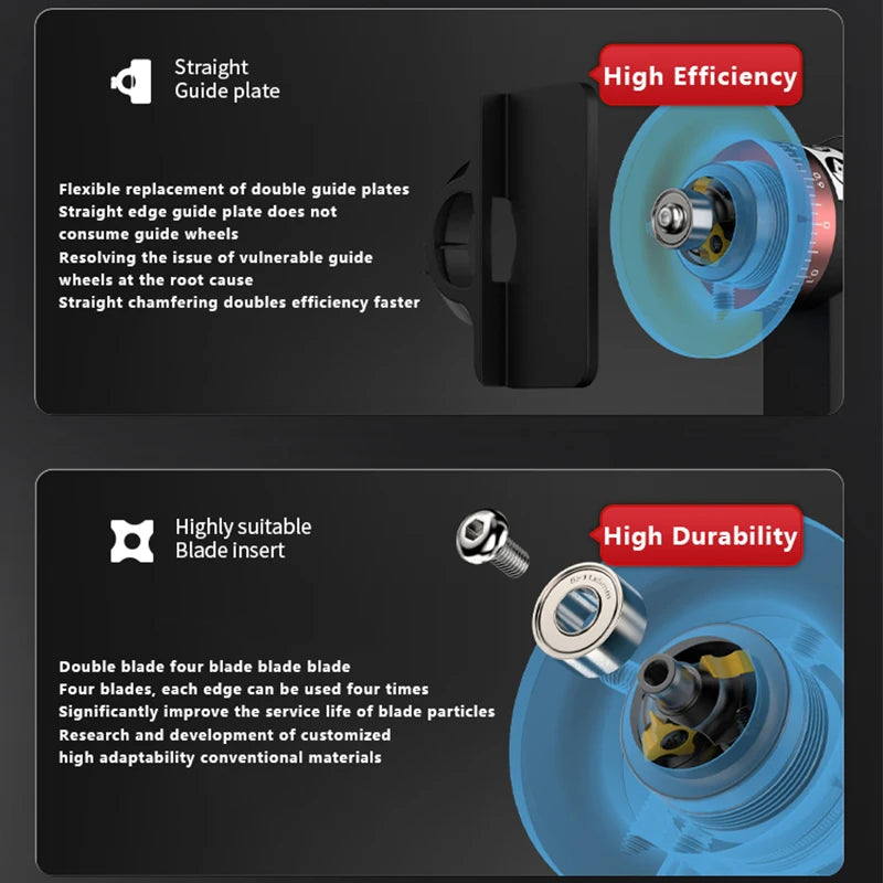 Pneumatic Chamfering Gun Air Tool for Metal Deburring & Beveling, 30000RPM