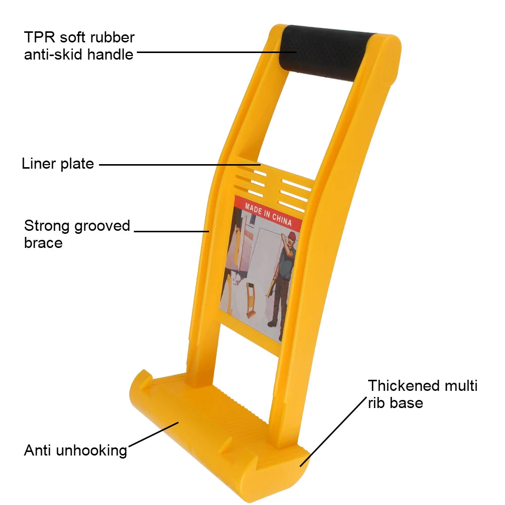 Yellow Heavy-Duty Plywood Panel Carrier Handle Moving Tools Panel Carrier with Nonslip Grip