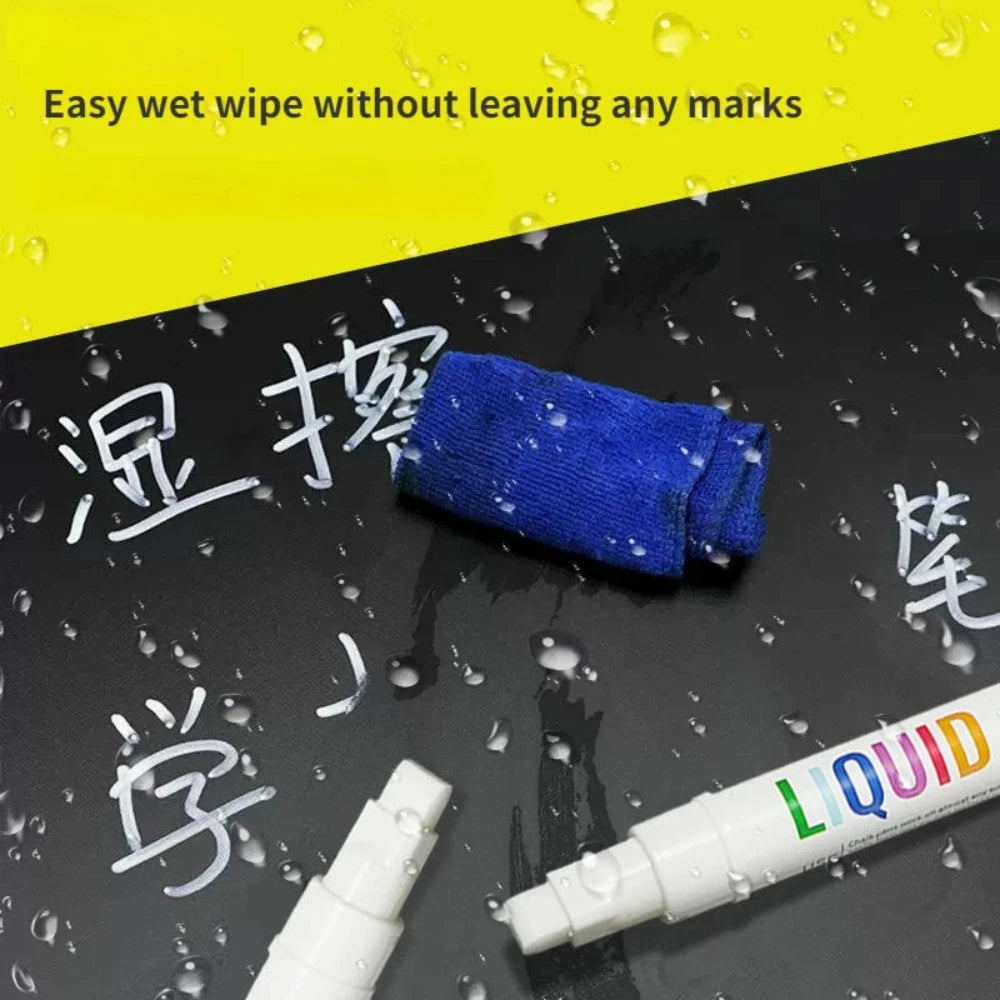 White Liquid Chalk Set White Board Pen Marking Pen Advertising LED Light Board Pen Water Erasable Marking Pen