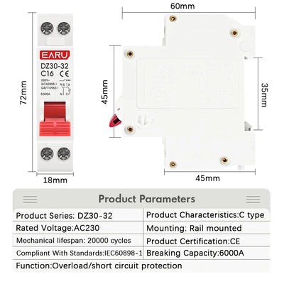 Interruttore Automatico Mini DPN-32 Certificato CE per Sicurezza e Spazio Ridotto