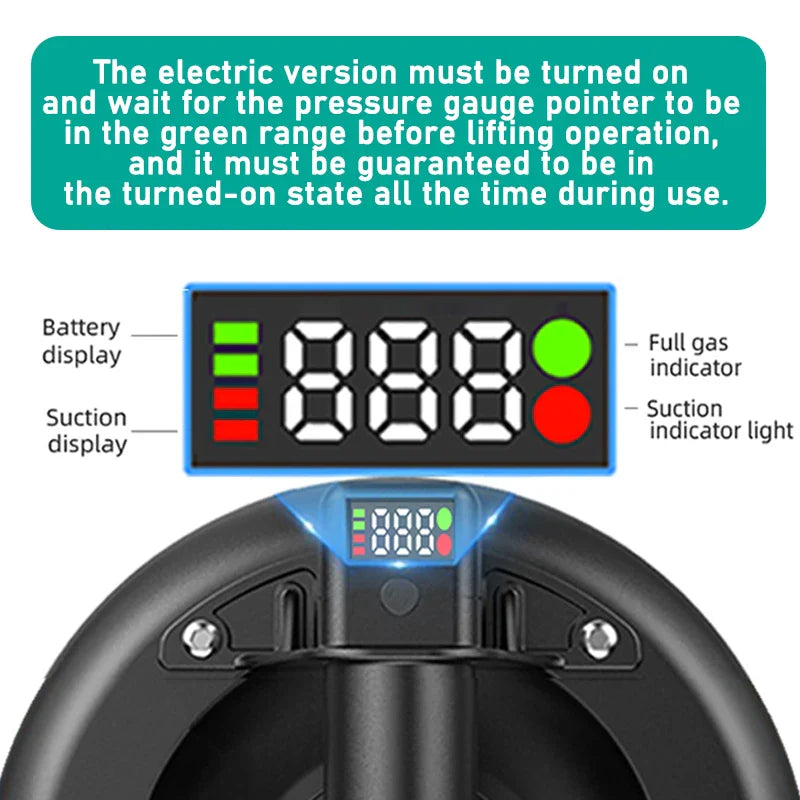 Ventosa Elettrica da 8 Pollici con Capacità di Carico di 250kg per Sollevamento Manuale di Piastrelle e Vetro