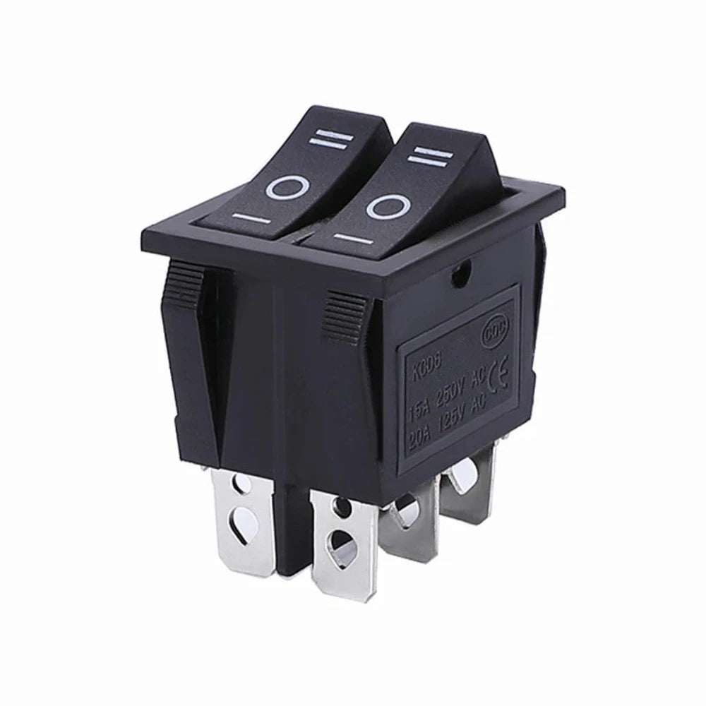 1PCS KCD8 6PIN 16A 250V 20A 125V Double Light Switch Rocker Switch Waterproof ON-OFF KCD6 Boat Power Switch