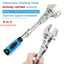 Universal 5-in-1 Ratcheting Wrench Set - Adjustable Torque & Folding Design