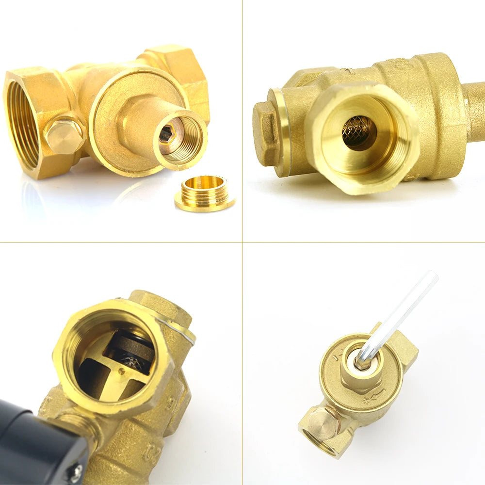 1/2" 3/4" 16bar Brass Water Pressure Regulator Reducer DN15 DN20 With Gauge Meter for Hydraulic Instability/Purifier