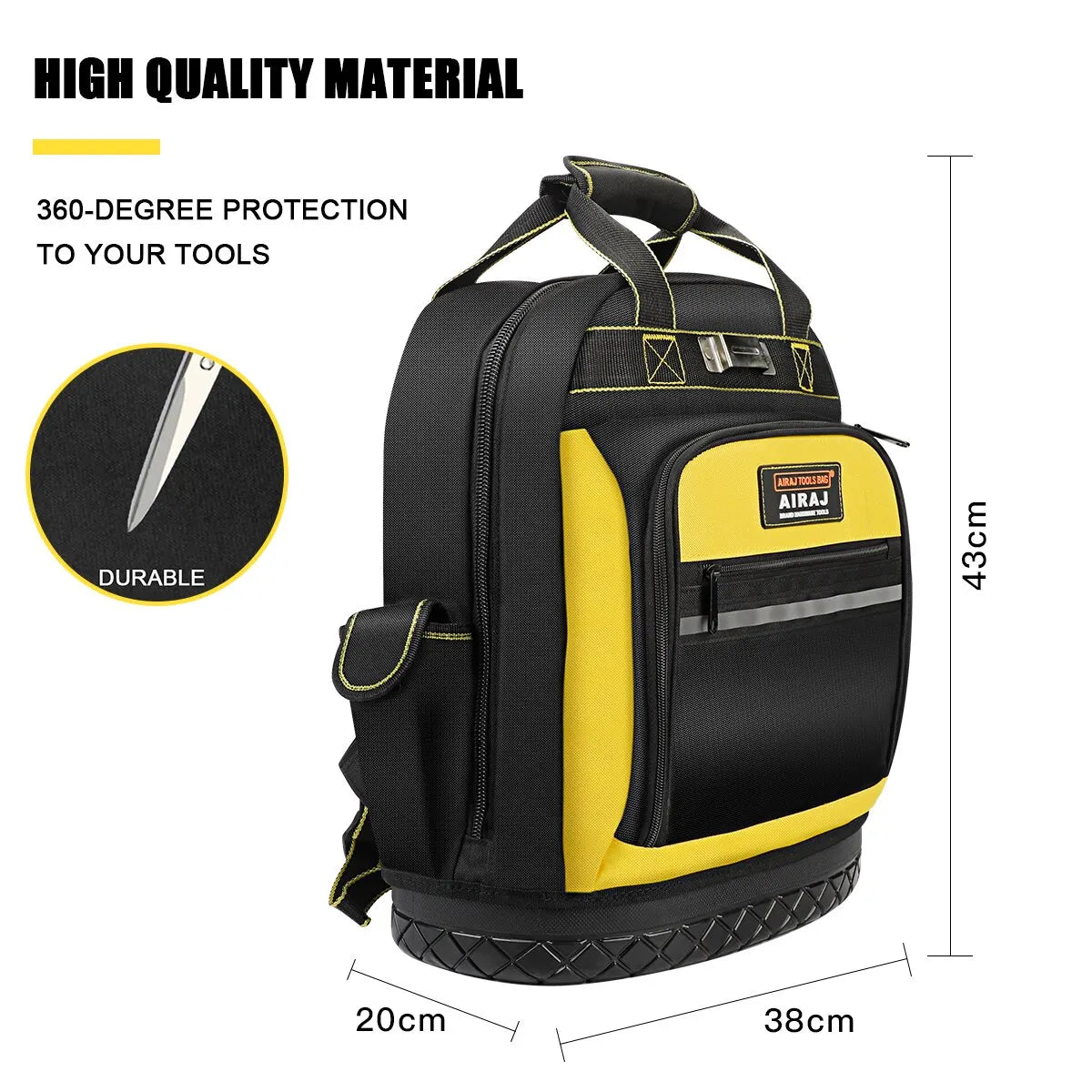 Waterproof Tool Backpack Tool Bag Rubber Base Heavy Duty Tool Organizer Electrician Plumber Maintenance Worker Tool Bags