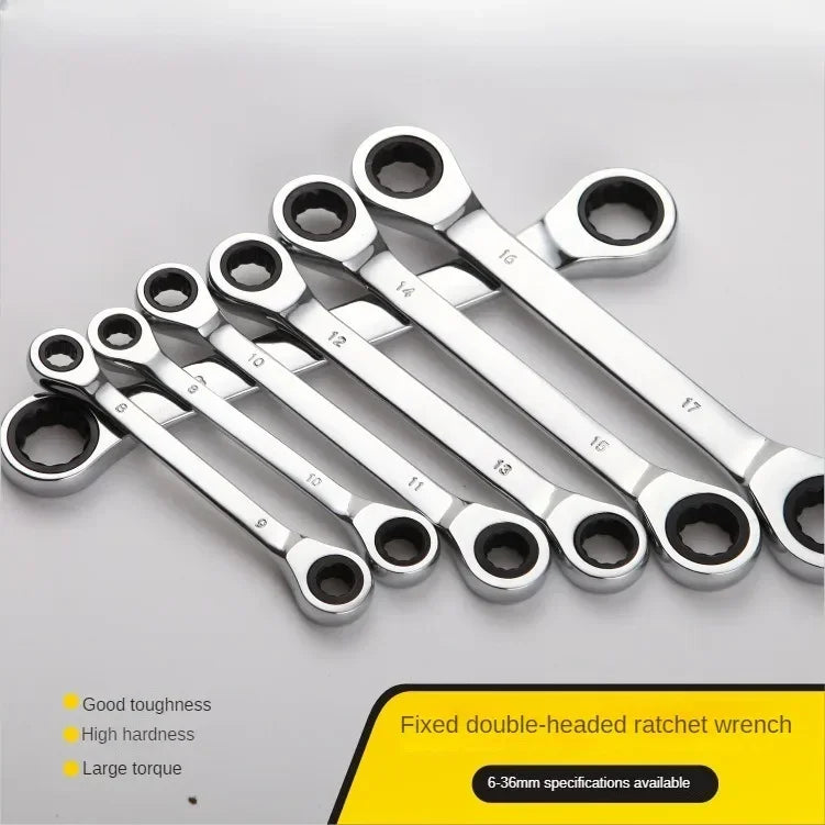 11-Piece Reversible Ratchet Combination Spanner Set - Chrome Vanadium Construction