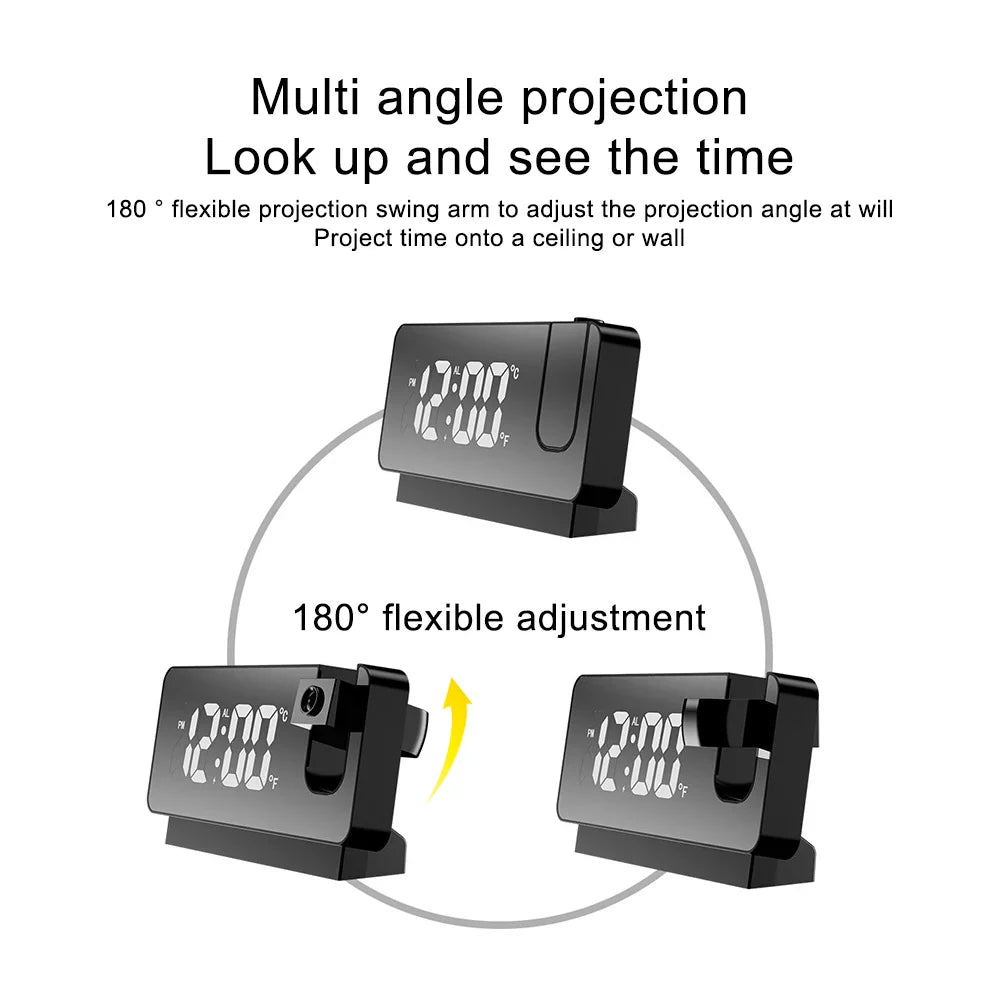 Sveglia Digitale Multifunzione con Proiezione a 360°