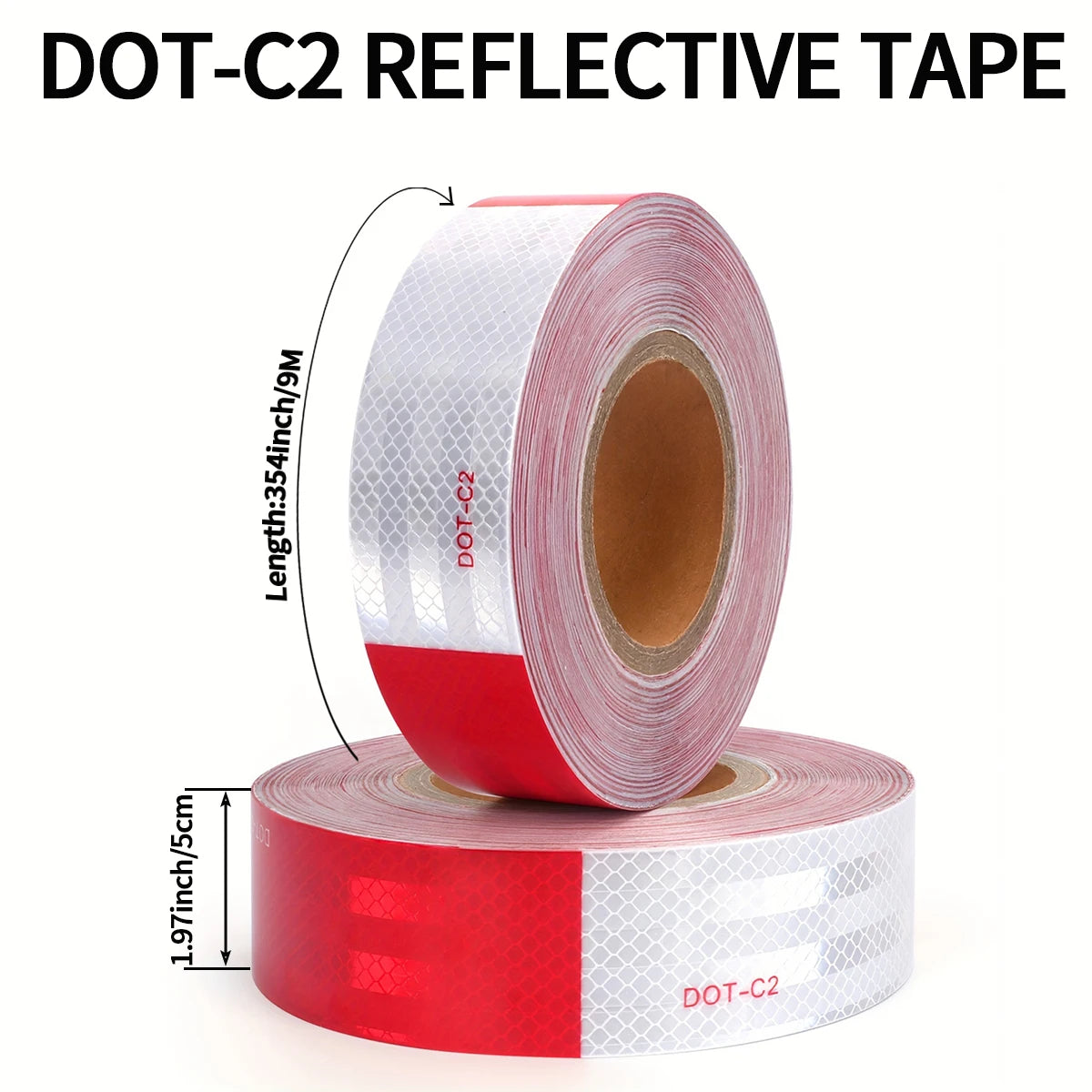 DOT-C2 Truck Reflective Safety Tape Red White Conspicuity Safety Warning Reflectors Film Waterproof Adhesive Sticker For Vehicle