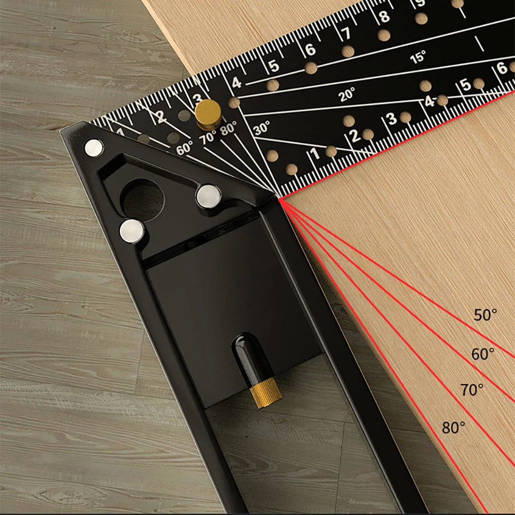 Mehrwinkel-Messlineal, Werkzeug aus Karbonstahl, 90 Grad, Zimmermannswinkel, Anreißlineal, Winkelmesser