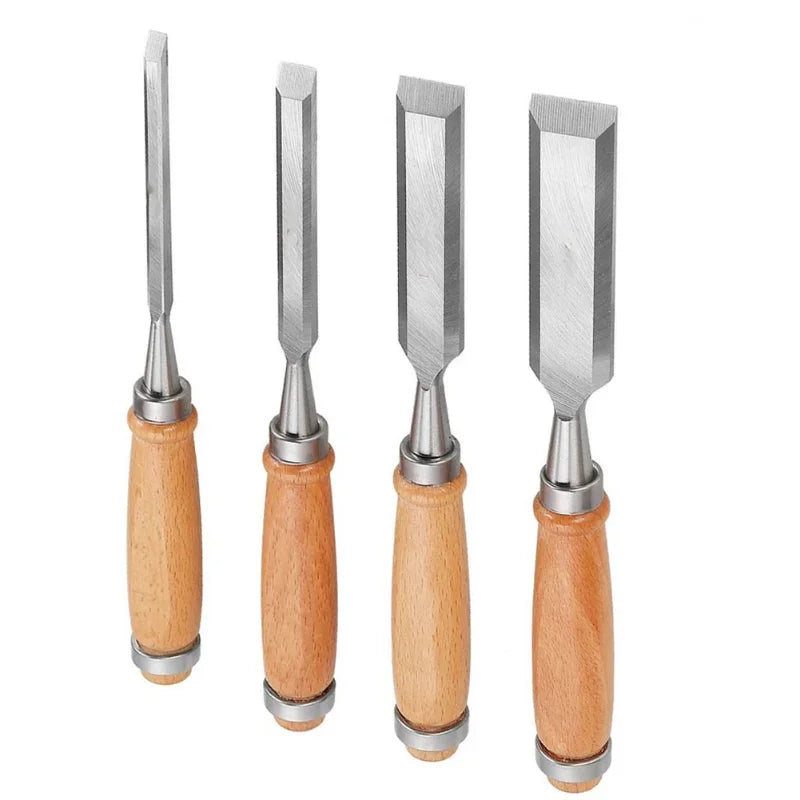 Professionelles Holzschnitzmeißel-Set – 4-teiliges Handmeißel-Set für Heimwerker-Holzarbeiten