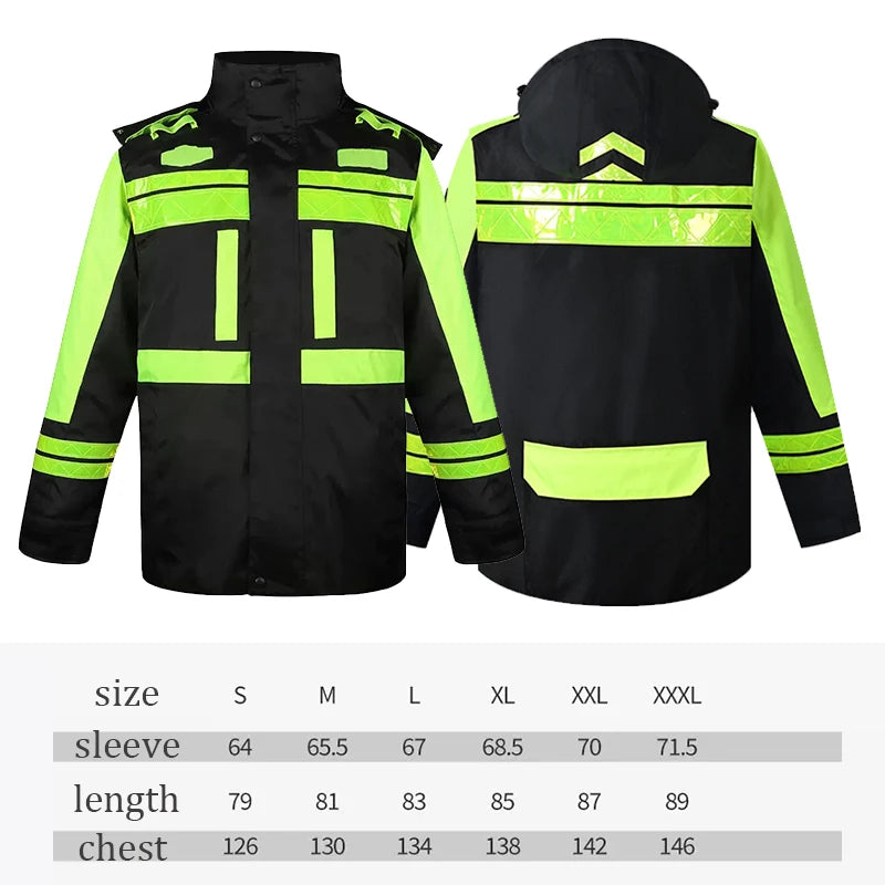 Reflective Waterproof Motorcycle Jacket: Detachable Liner & Cold-Proof Safety Coat