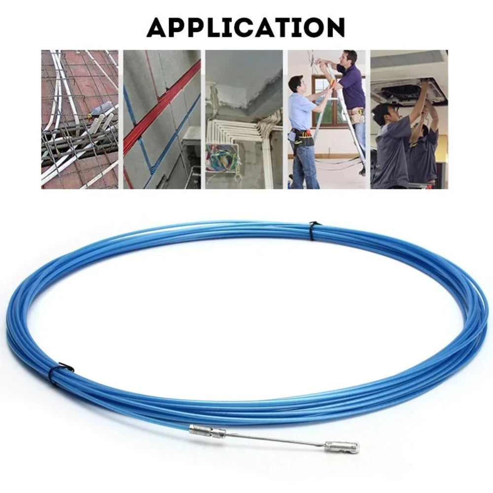 50M Electric Cable Tape Conduit Ducting Portable Flexibility Anti-Aging Degree Cable Puller Wiring Installation Electrician Tool