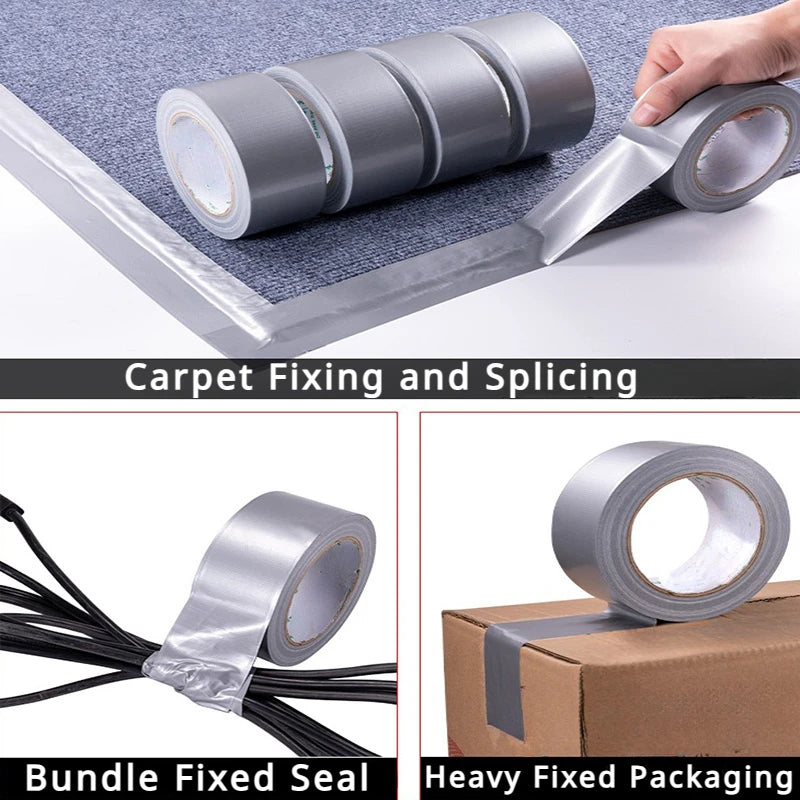 1 Roll Siliver Gray Cloth Duct Tape, Floor Waterproof Adhesive Tape Strong Adhesive