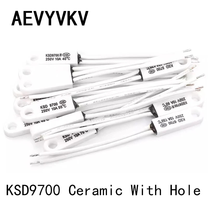 KSD9700 Ceramic With Holes Temperature Control Switch 40 Degrees 150 Degrees Normally Open Normally Closed 10A 250V Thermometer