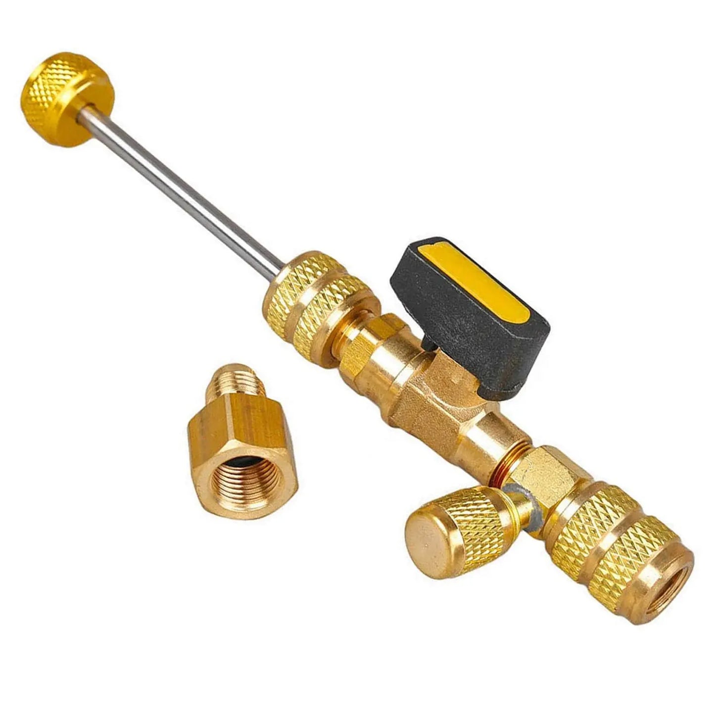 HVAC Valve Core Remover Installer Tool: R410A/R22 Schrader Valve Core Removal for 1/4" & 5/16" Dual Size Port