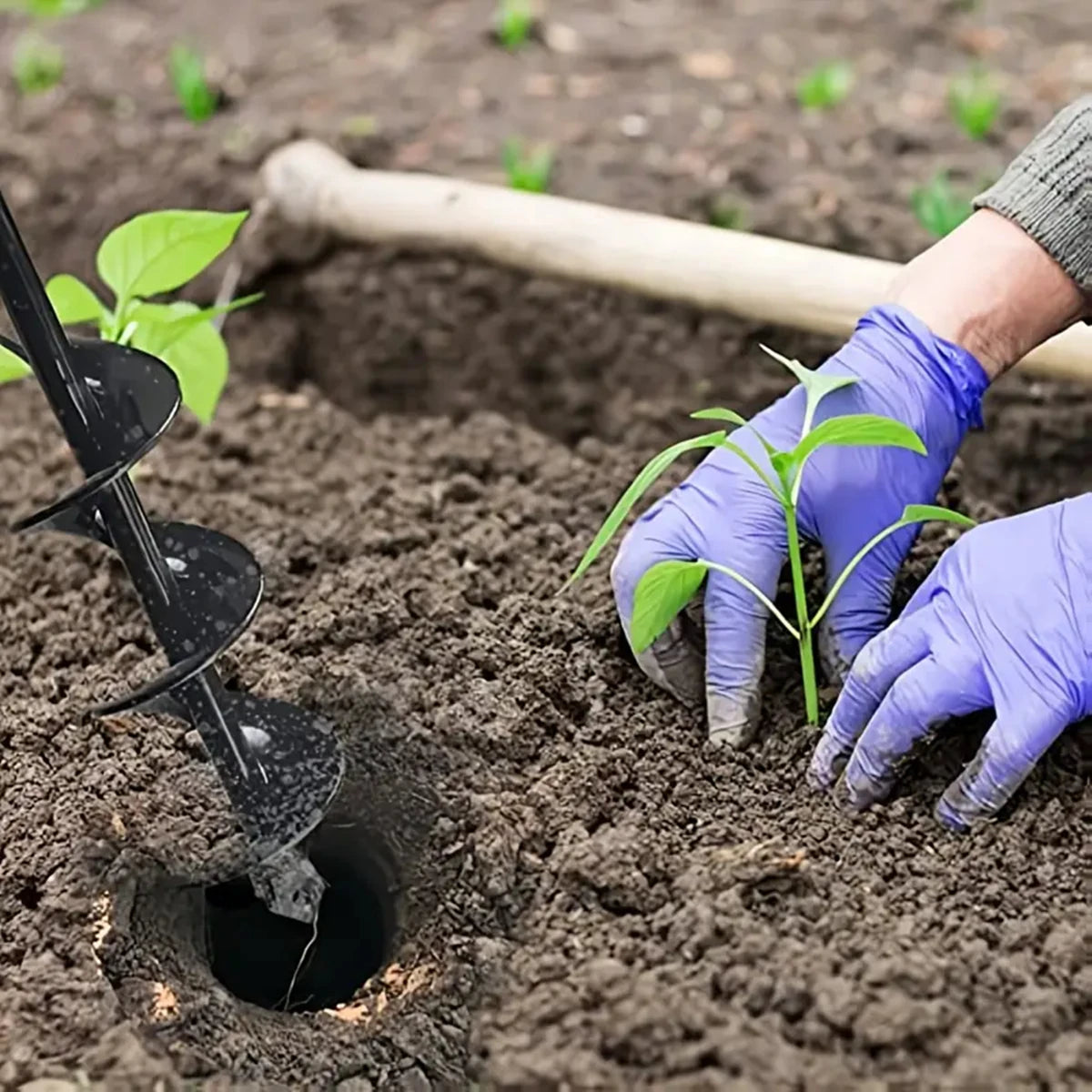 Joint de forage au sol 1 pièce, foret à tarière pour planter des fleurs d'ampoules, tarière de plantation pour perceuse hexagonale