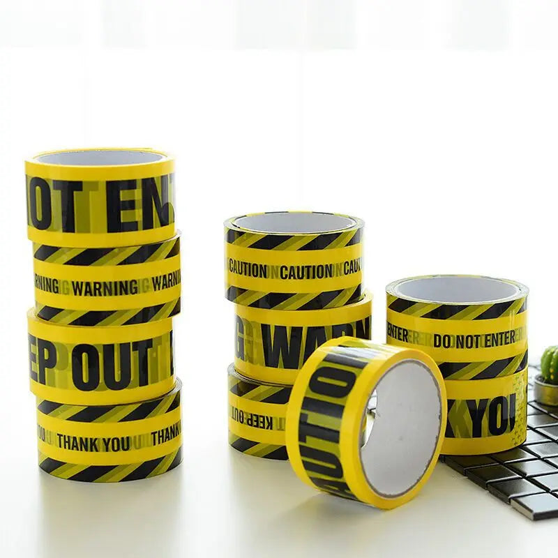 1 Roll 48mm*25m Opp Warning Tape Danger Caution Barrier Remind Work Safety Adhesive Tapes DIY Sticker For Mall Store School